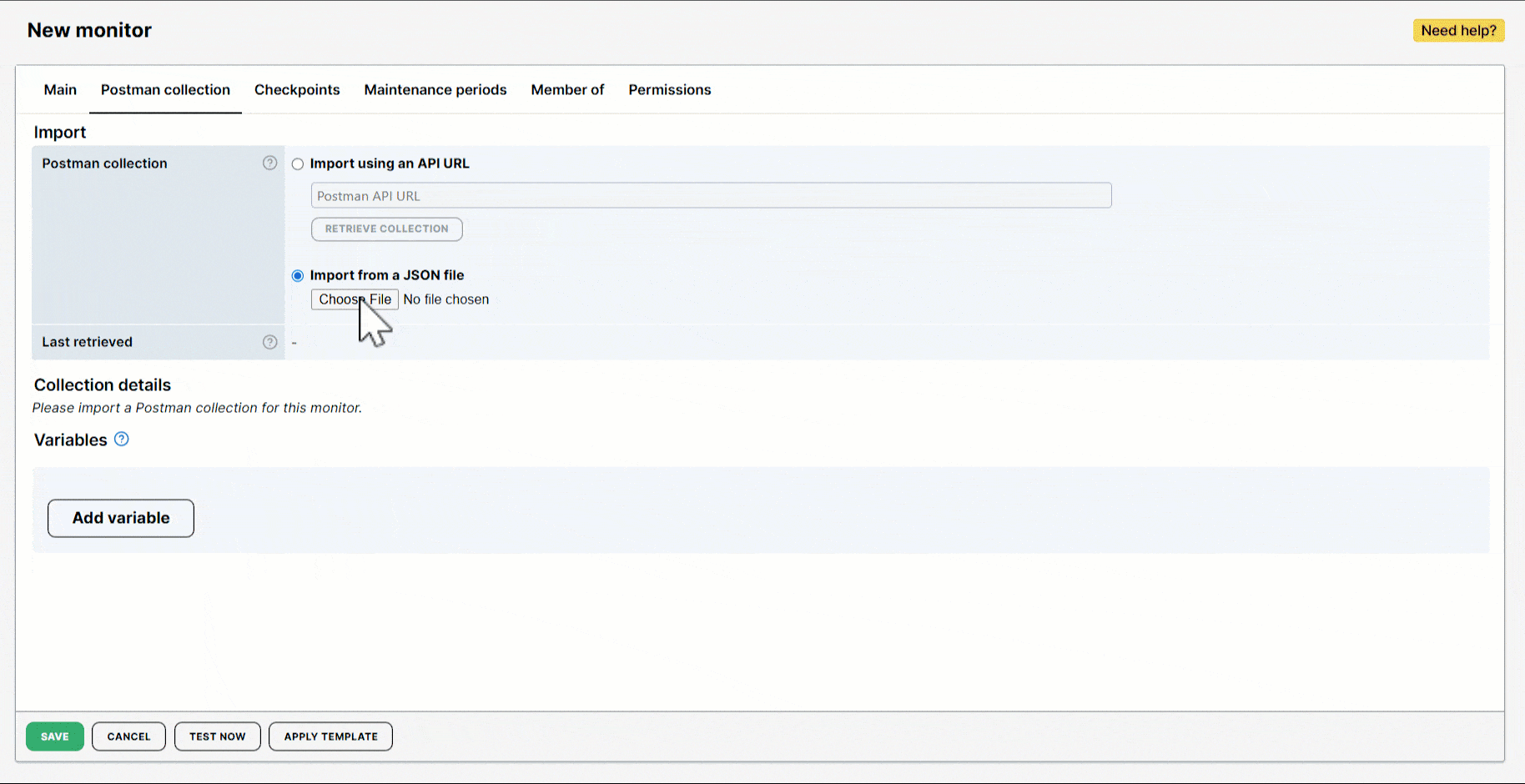 Postman collection variables