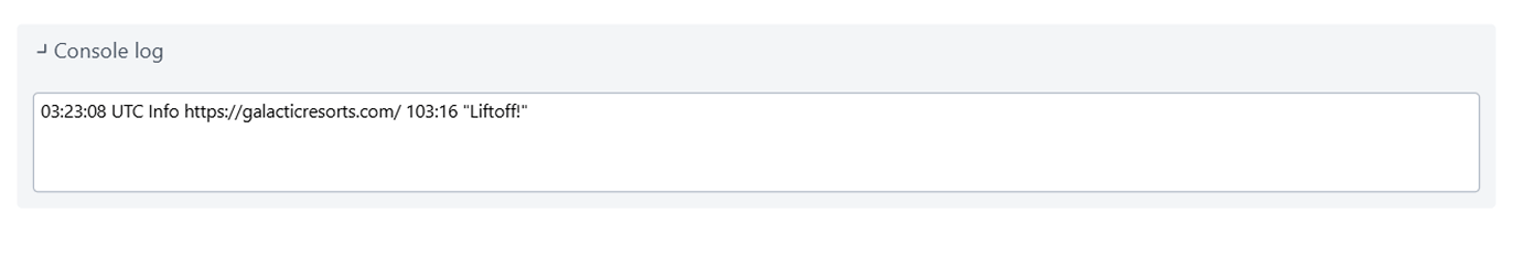 Console log monitor results