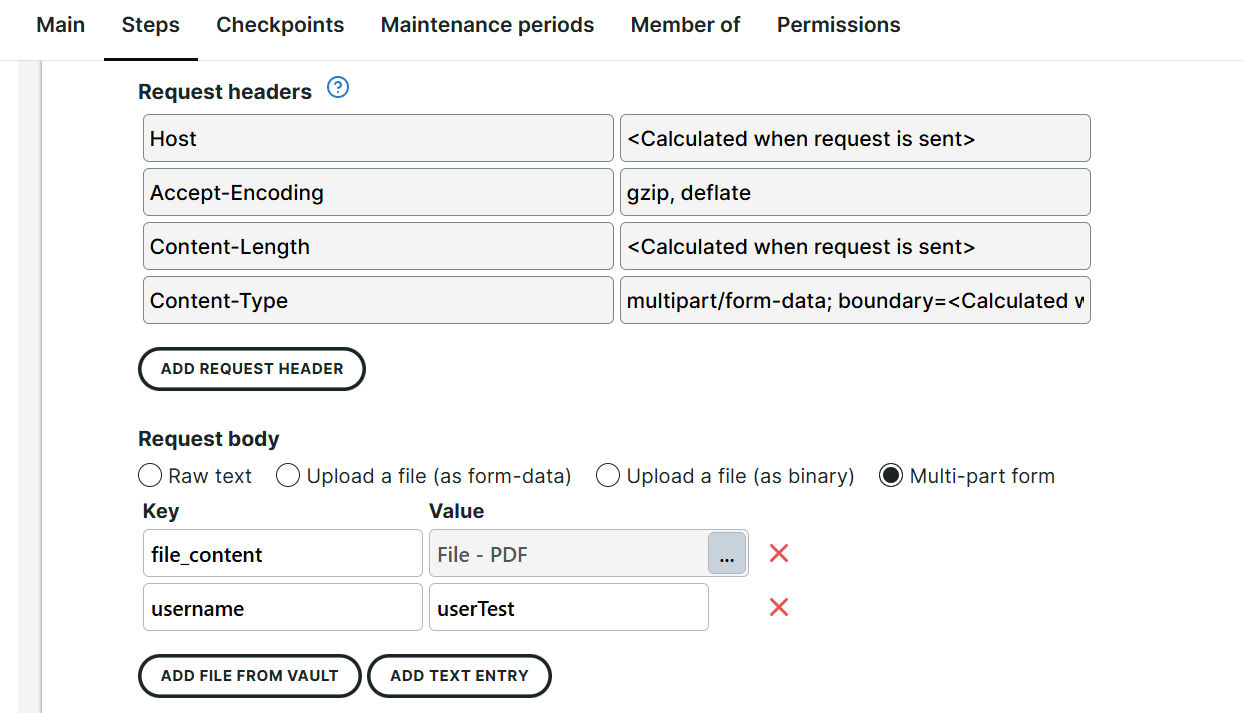 MSA Multi-part form