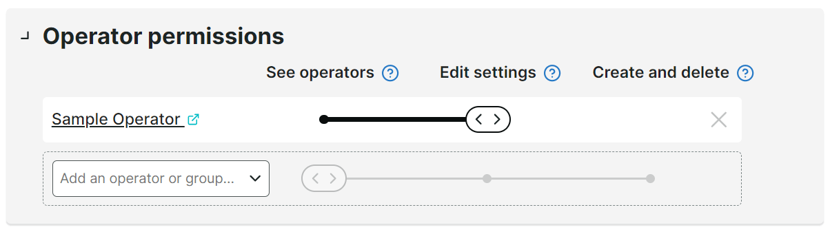 Operator permission settings