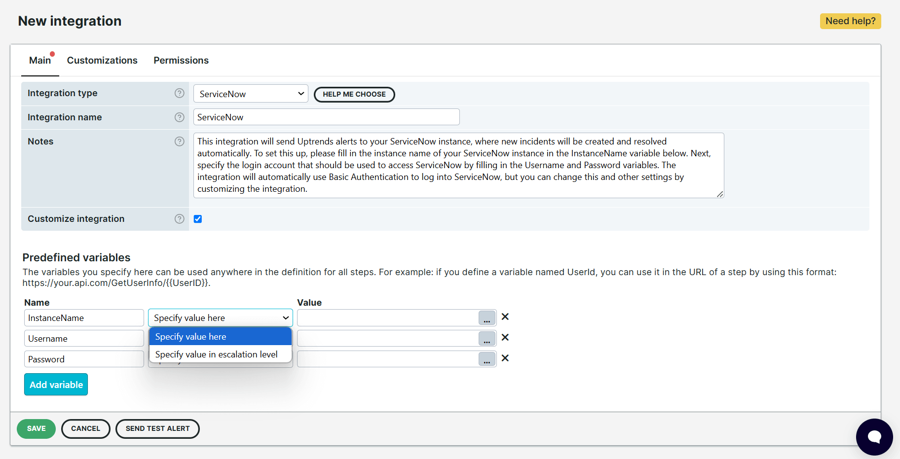 Custom Pre-defined variables