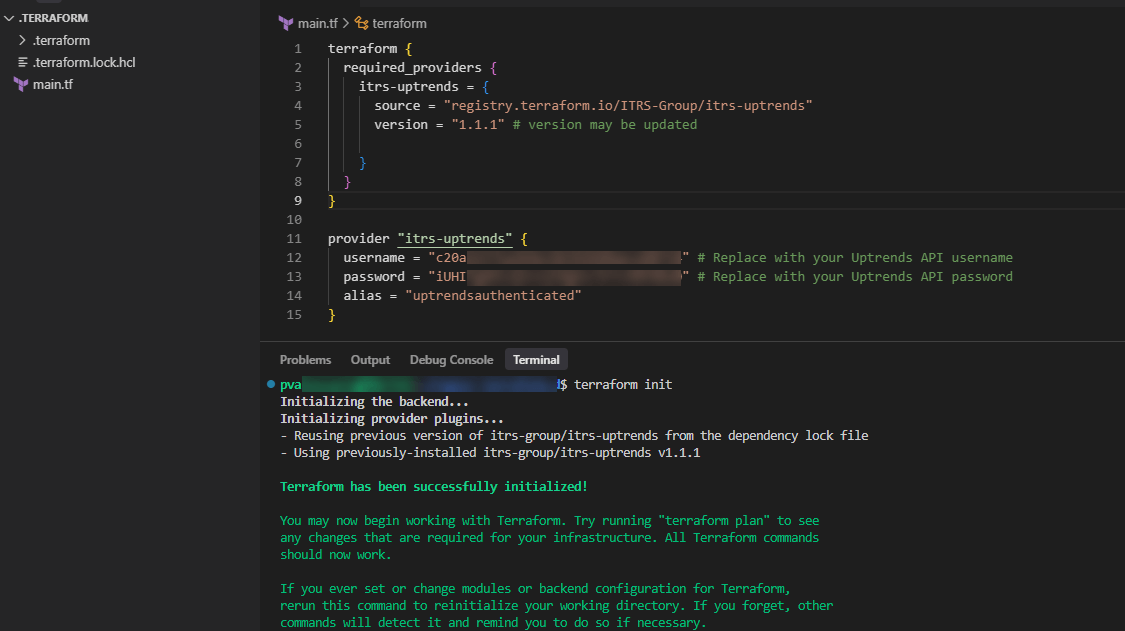 Terraform init command