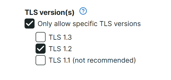 TLS versions checkbox in MSA monitors