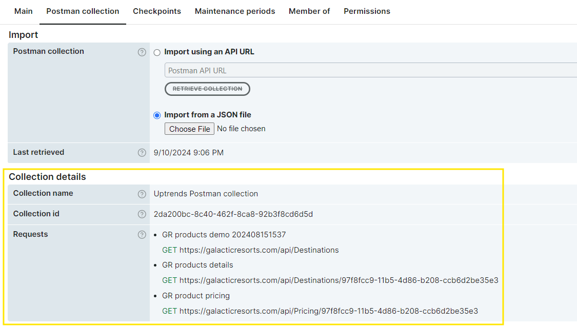 Import JSON file