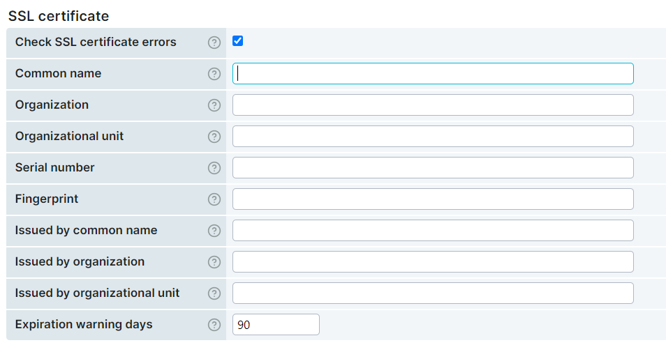 SSL Certificate details section