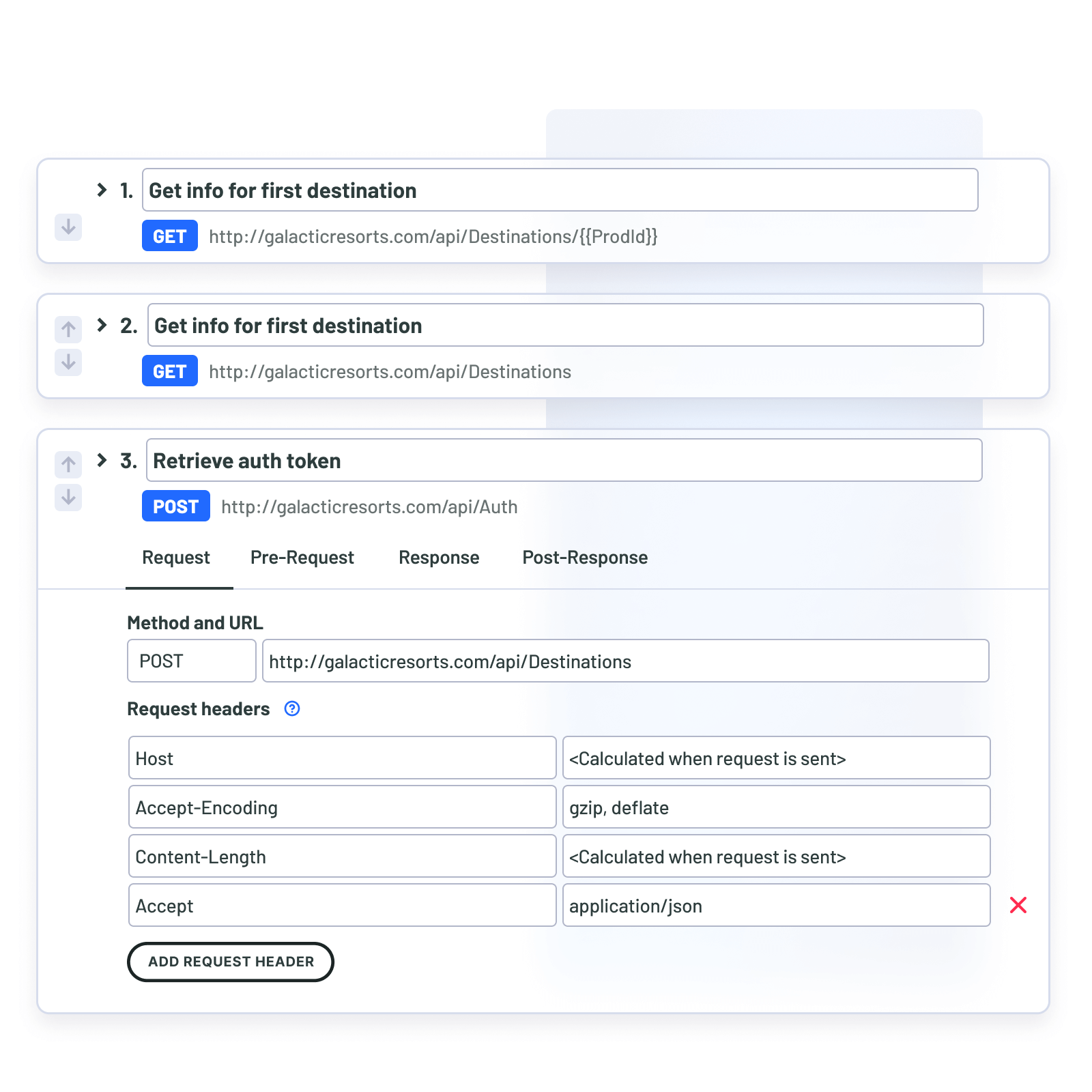 Building the steps of multi-step API monitoring